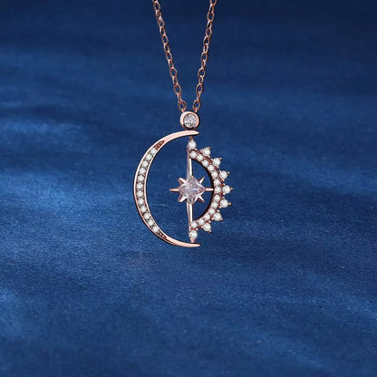 Celestial Star Moon Pendant Necklace
