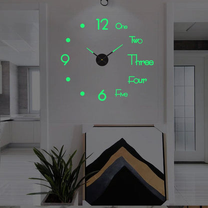 Modern Black Wall Clock with Quartz Movement