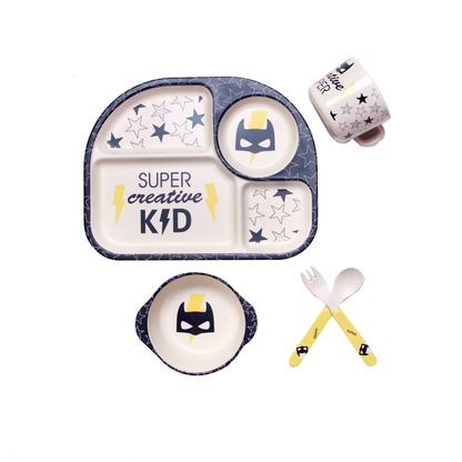 Cute Cloud Baby Dinner Set - Plate, Bowl & Utensils