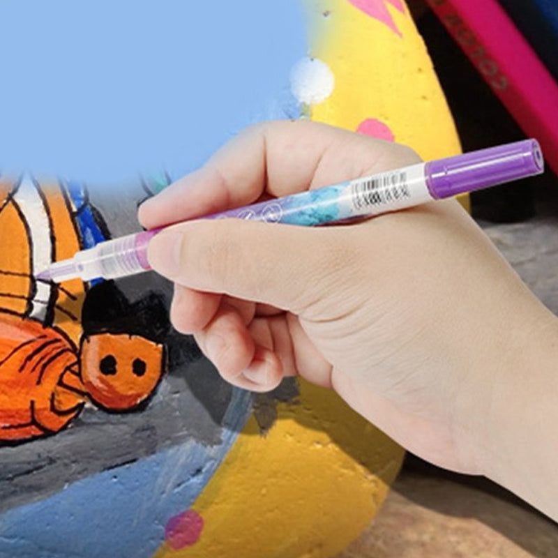 Slim 12 Color Curved Nail Art Pen
