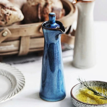 Befez | Small White Ceramic Oil Bottle - 120ml - Befez