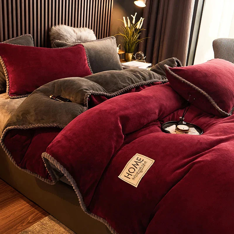 Soft Velvet Fleece Bedding Duvet Cover Set - Befez