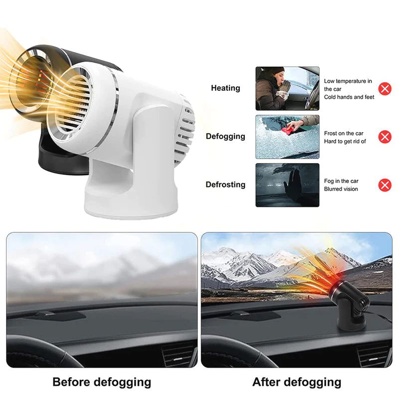 Compact 360° Rotating Car Heater