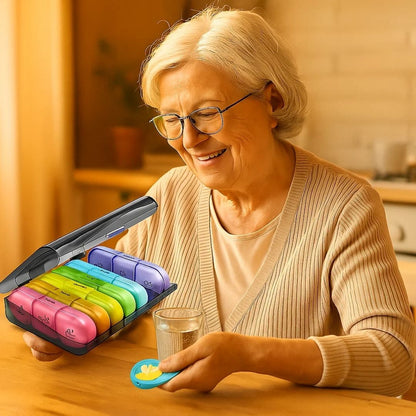 Daily Pill Box - Easy Open Large Capacity Organizer