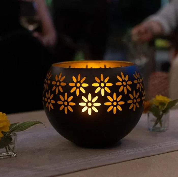 Colorful Floral Wax Table Lamp