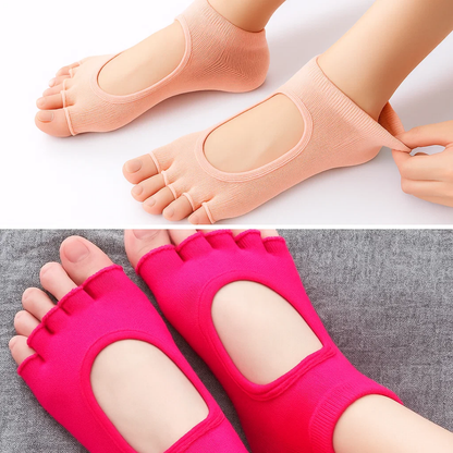 Women's Non Slip Yoga Socks - Breathable Grip Sole