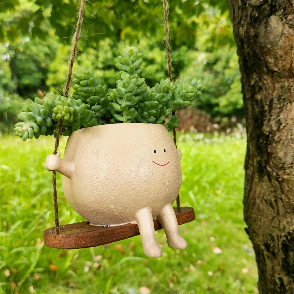 Fun Resin Face Planter Pot for Plants