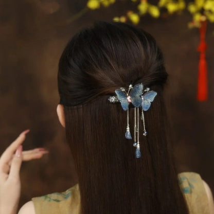 Colorful Butterfly Hairpin with Tassels