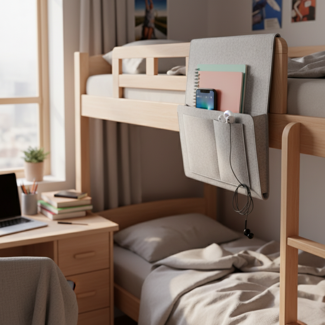 Compact Nightstand with Sturdy Felt Storage Organizer