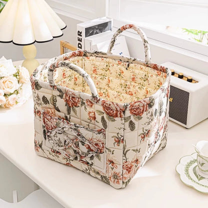 Rustic Woven Cloth Storage Basket