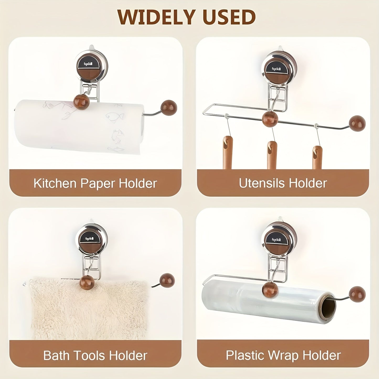 Sticky Mount Paper Towel Holder Stainless Steel