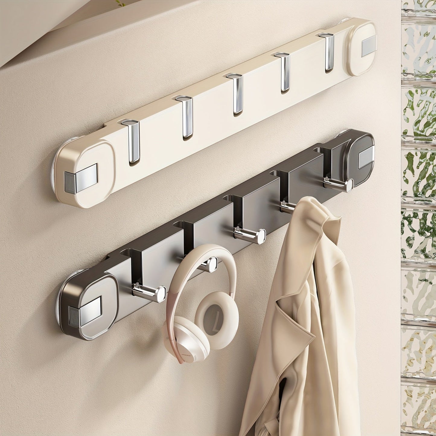 Easy Install Wall Hook Panel 5 Hook Storage Rack