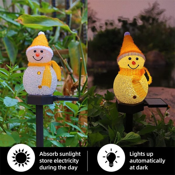 Solar Powered Outdoor Snowman Lamp
