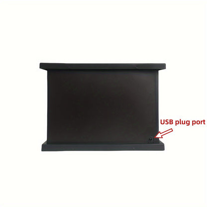Warm Rectangular Electric Fireplace Lamp