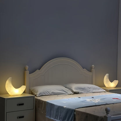 Modern Half Moon Table Lamp with USB Rechargeable Battery