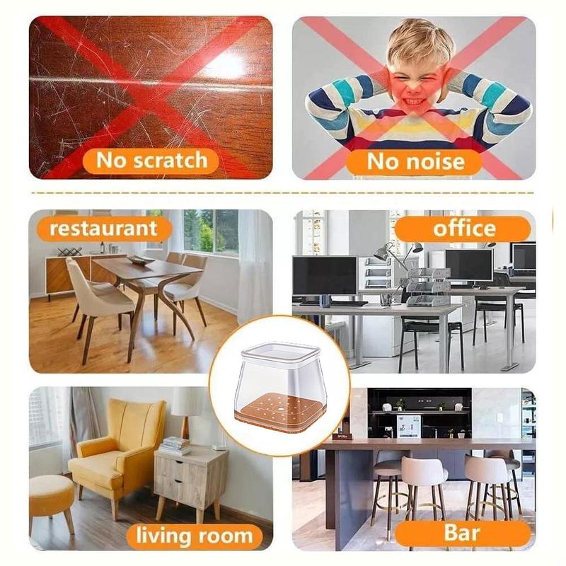 Clear Furniture Leg Protectors with Felt Bottoms
