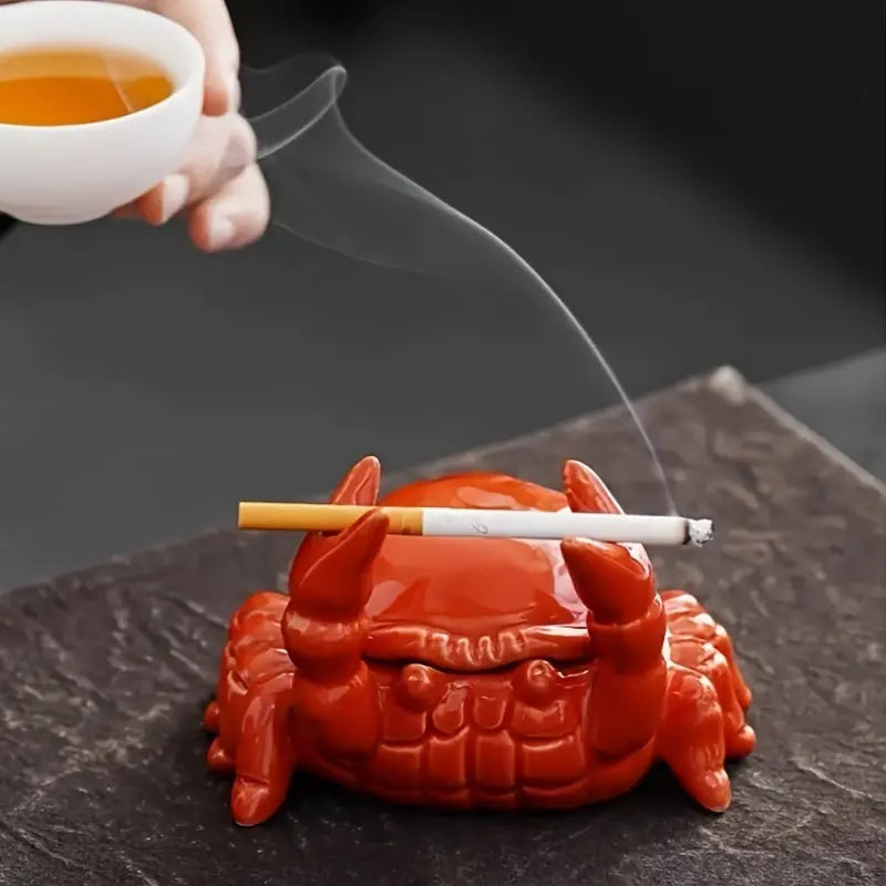 Fun Crab Ashtray with Lid