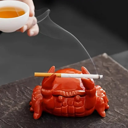 Fun Crab Ashtray with Lid