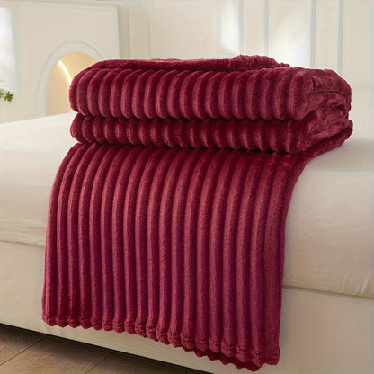 Cozy Textured Throw Blanket with Ribbed Design