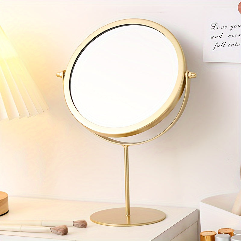 Classic Round Makeup Mirror with Metal Stand