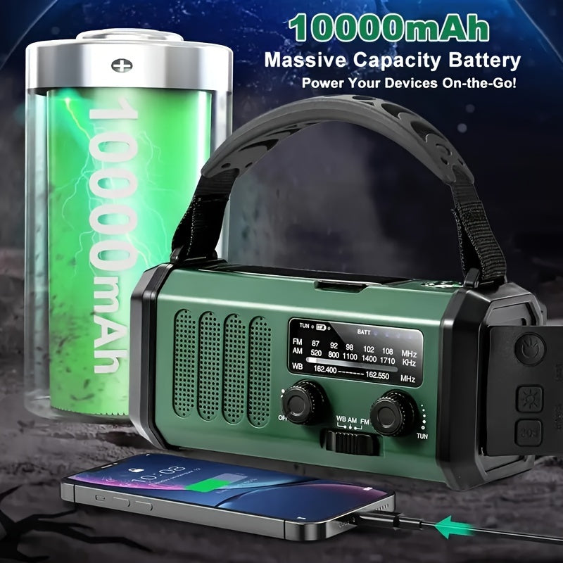 Portable Solar Crank Emergency Radio with Power Bank