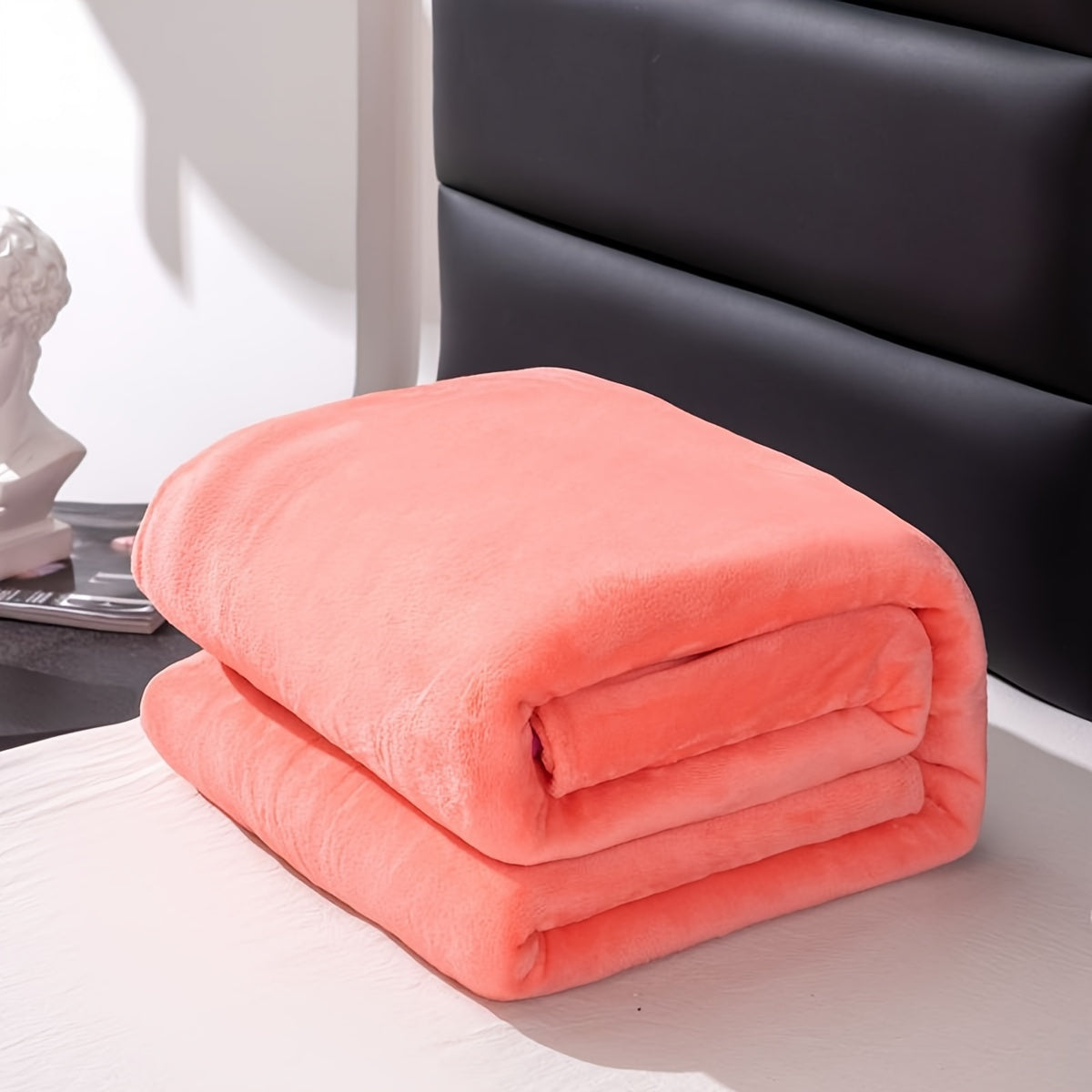 Soft Gray Plush Throw Blanket