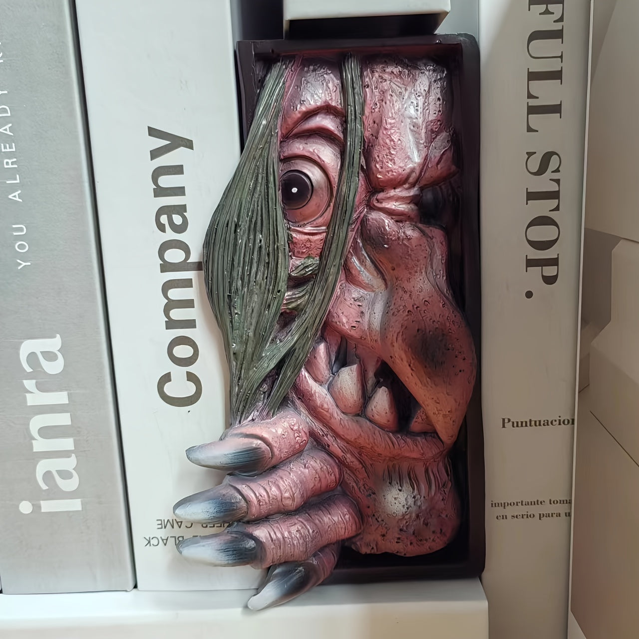Dark Fantasy Monster Bookend in Black Grey