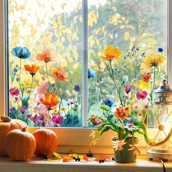 Vibrant Flower Window Decal Sticker