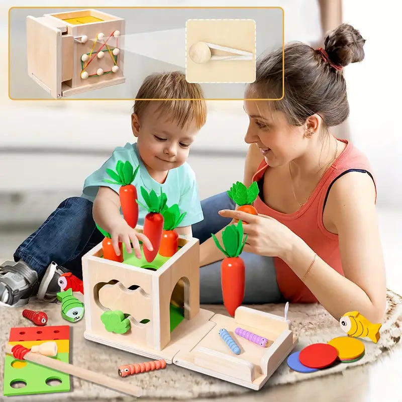 Kids Wooden Learning Playset Toy Box