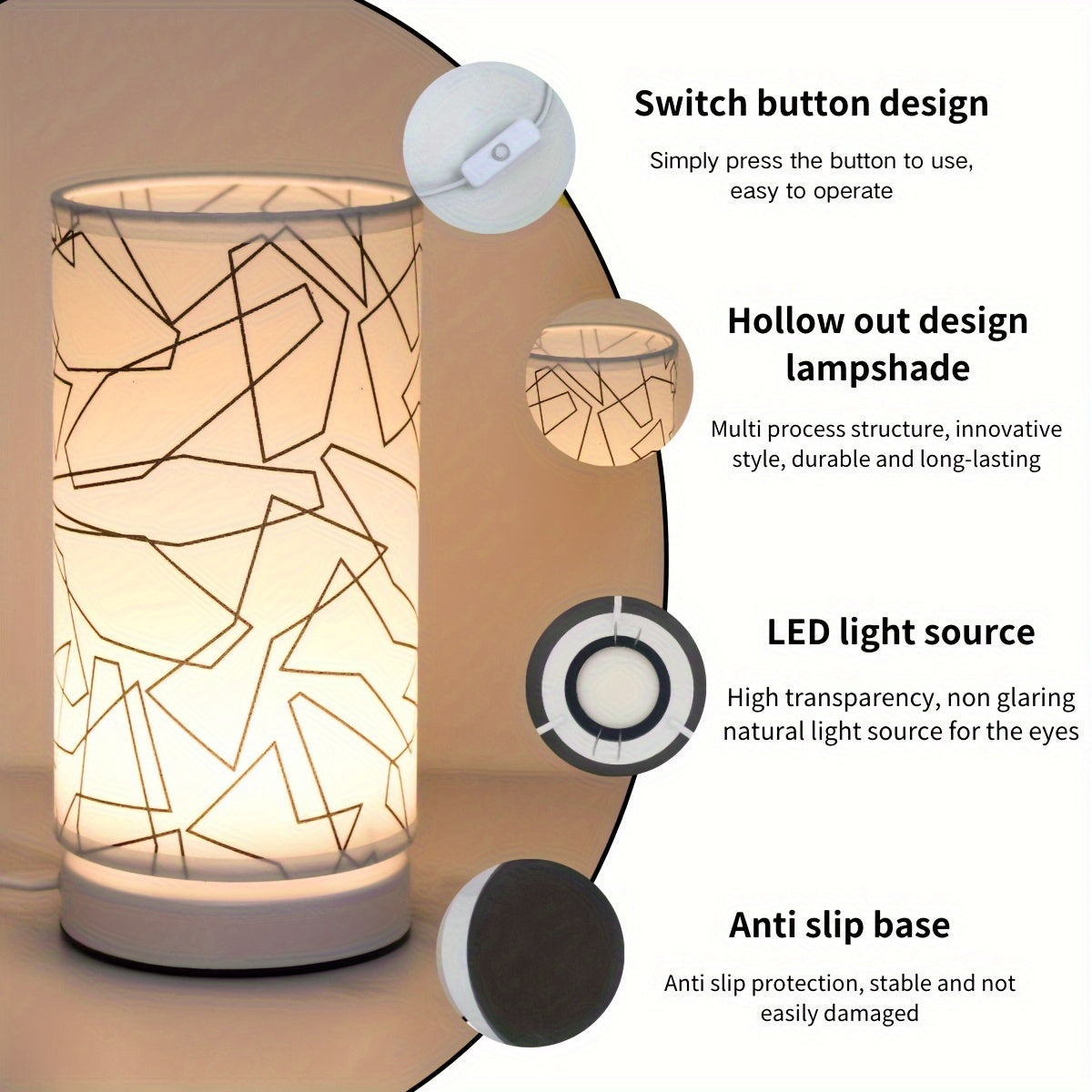 Bright USB Desk Lamp in Silver Cylinder Base