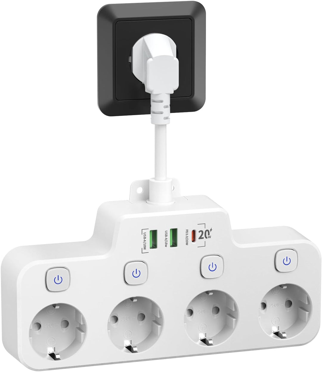 Compact USB Charging Station with Individual Outlet Control - Befez