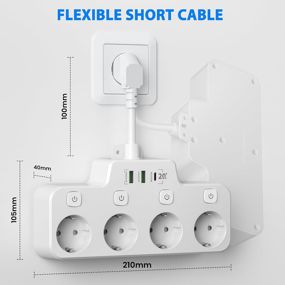 Compact USB Charging Station with Individual Outlet Control