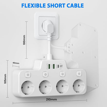 Compact USB Charging Station with Individual Outlet Control