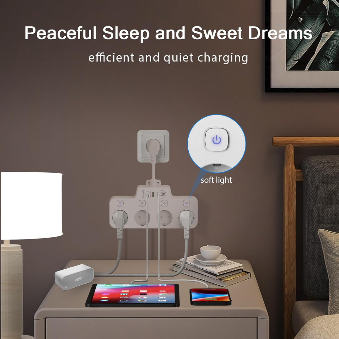 Compact USB Charging Station with Individual Outlet Control