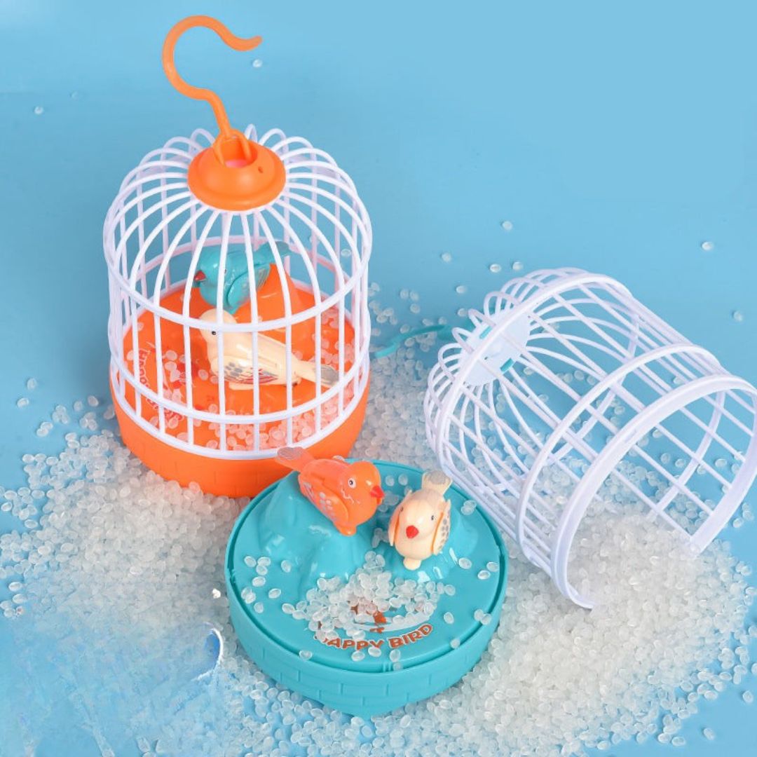 Colorful Birds Singing Cage Kid's Play Toy