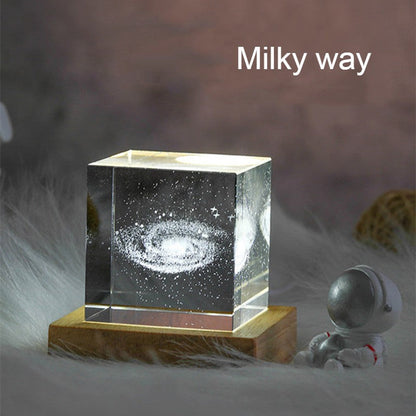 Colorful LED Crystal Glass Cube Table Lamp
