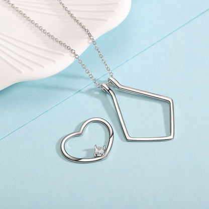Beautiful Heart Pendant Necklace with Ring Holder