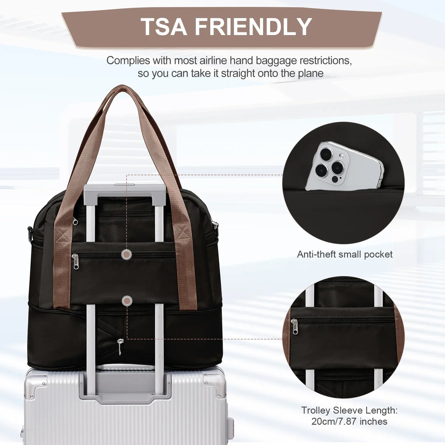 Compact Lightweight Carry On Travel Bag