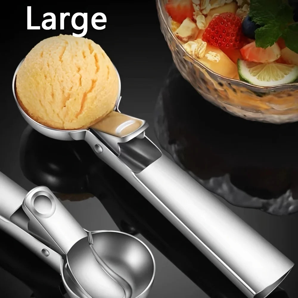 Durable Stainless Steel Ice Cream Scoop with Easy Grip