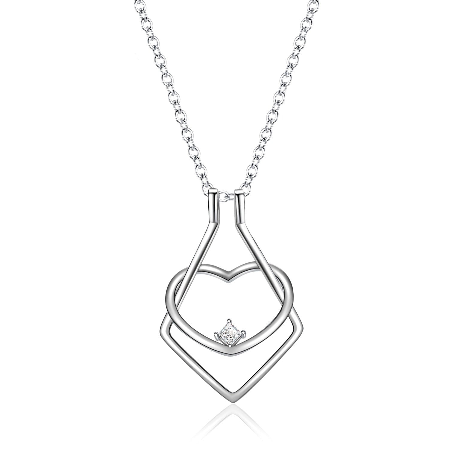 Beautiful Heart Pendant Necklace with Ring Holder - Befez
