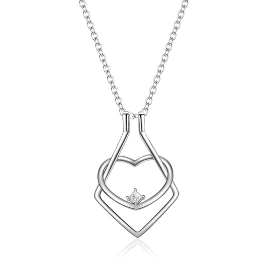 Beautiful Heart Pendant Necklace with Ring Holder - Befez