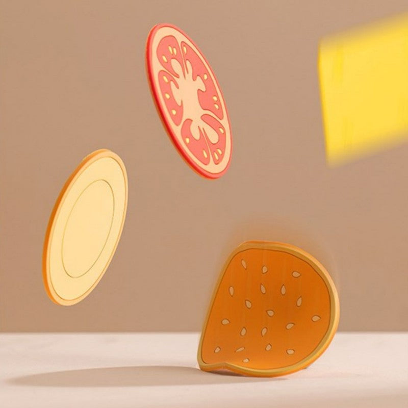 Fun Burger Shaped Heat Resistant Coaster Set