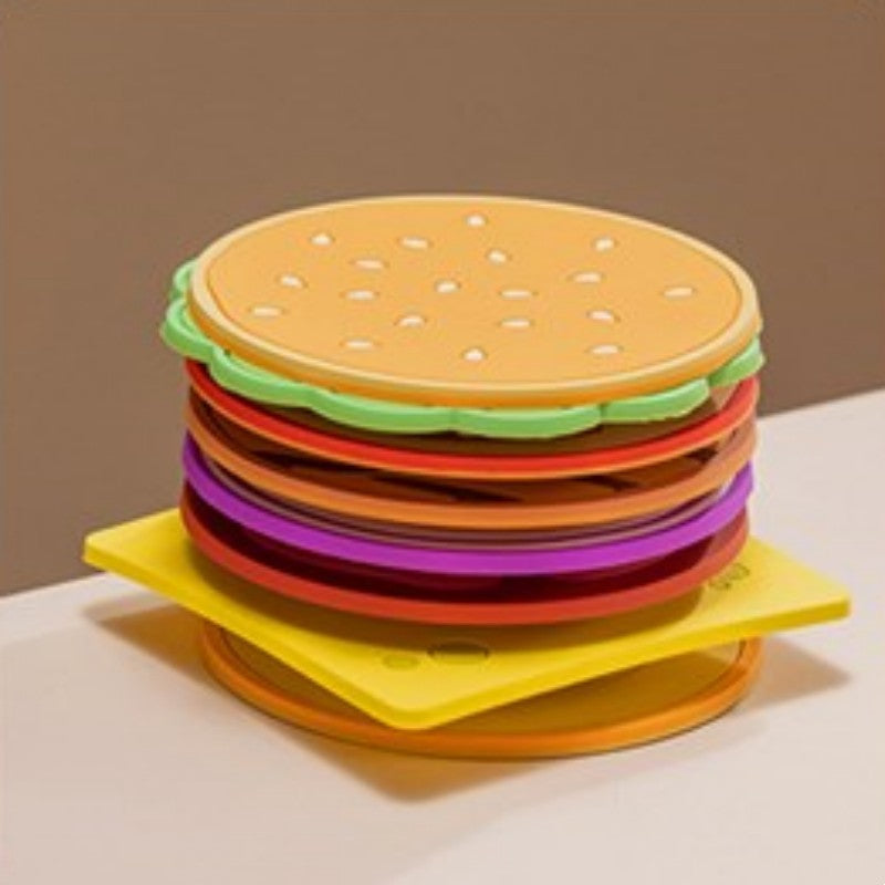 Fun Burger Shaped Heat Resistant Coaster Set