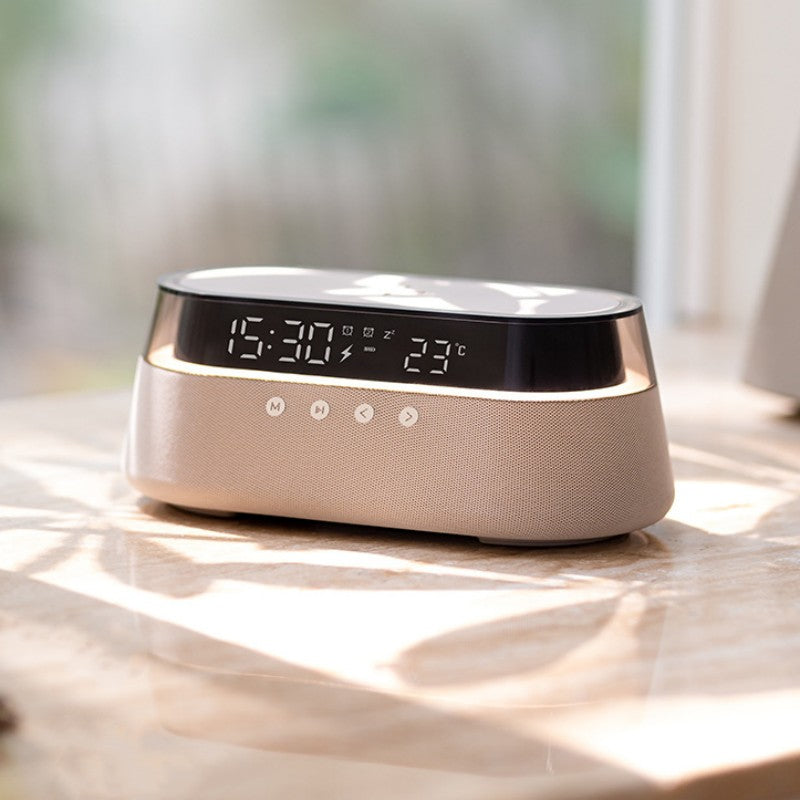 Compact Wireless Charger Clock Radio Bluetooth Speaker - Befez