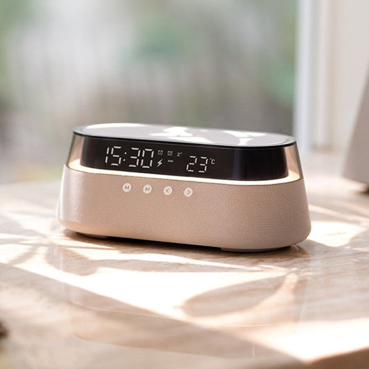 Compact Wireless Charger Clock Radio Bluetooth Speaker - Befez
