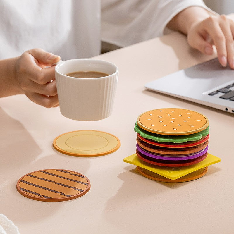 Fun Burger Shaped Heat Resistant Coaster Set - Befez