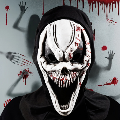 Scary Skull Full Face Mask with Hood for Halloween - Befez