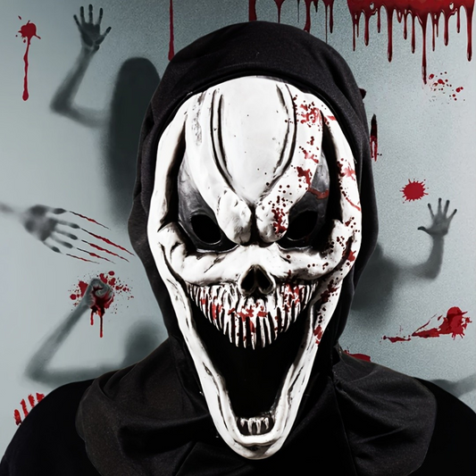 Scary Skull Full Face Mask with Hood for Halloween - Befez