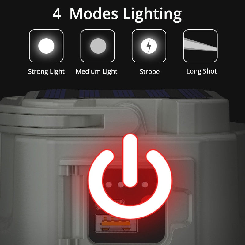Portable Solar Powered LED Camping Lantern Light