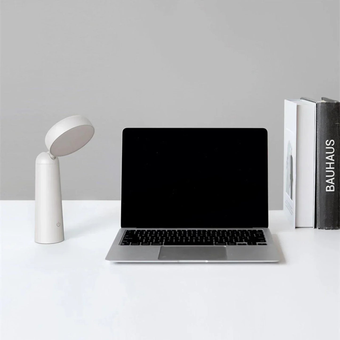 Sleek Black Desk Lamp with Gold Details